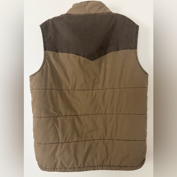 Redhead Vintage Style Western Brown Snap Button Warm Lightweight Puffer Vest - Picture 2 of 9